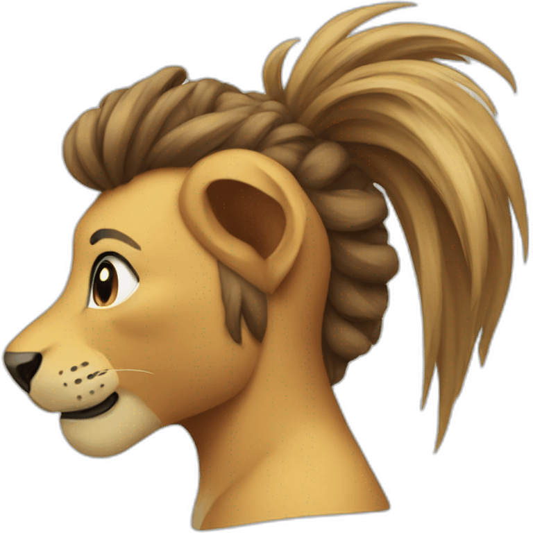 ponytail lion emoji