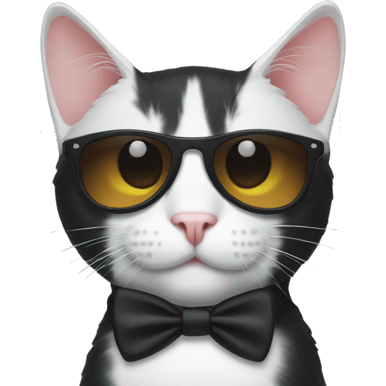 One tuxedo cat with sunglasses emoji