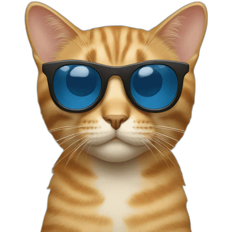 Cat with sunglasses and TOM initials emoji