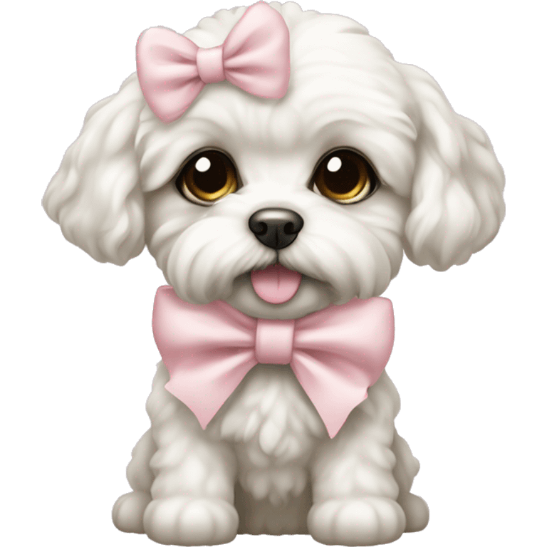 schichon puppy with pale pink bow emoji