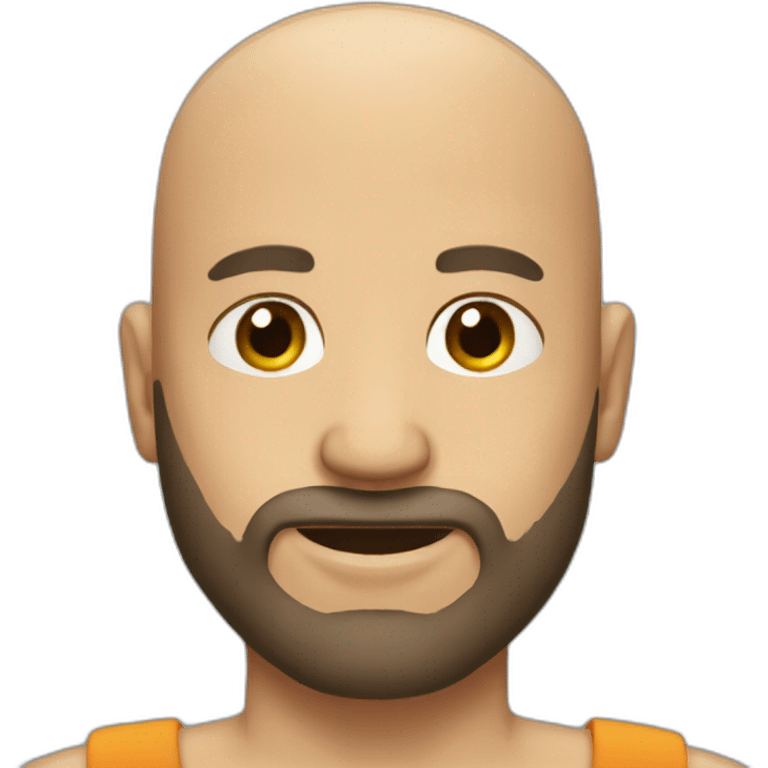 Bald man with 3 days beard emoji