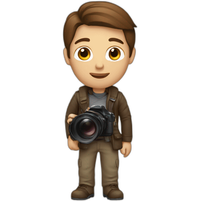 Photographer with brown hair emoji