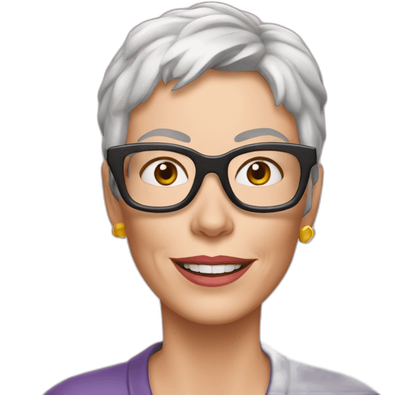 jamie lee curtis with yogurt emoji