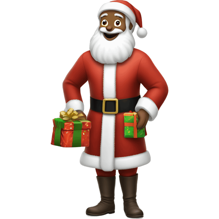 White man Santa Claus with presents emoji