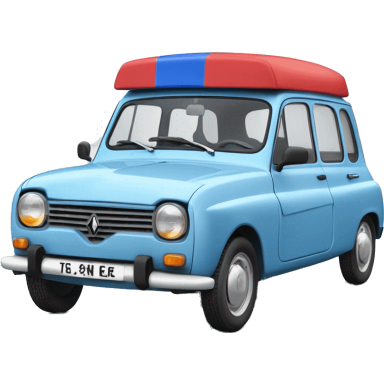 Renault 4l rouge et bleu  emoji