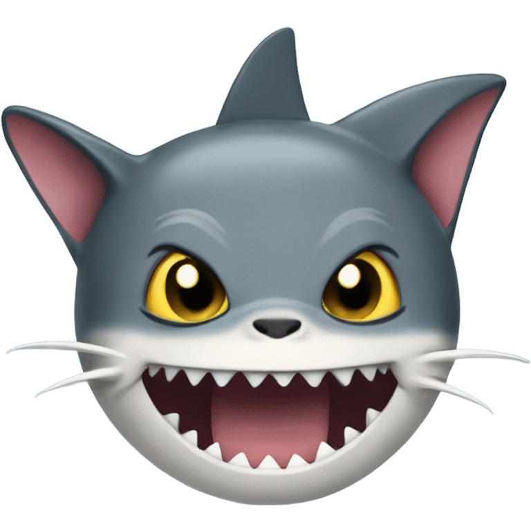 Half shark half cat emoji