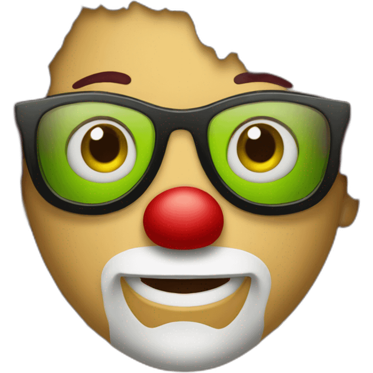 Payaso con cabello verde y gafas blnacas emoji