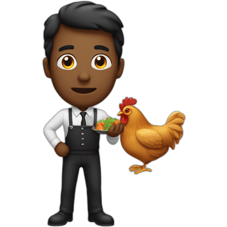 Homme noir qui mange du poulet emoji