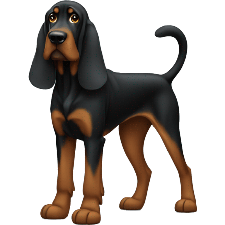 Black bloodhound standing  emoji