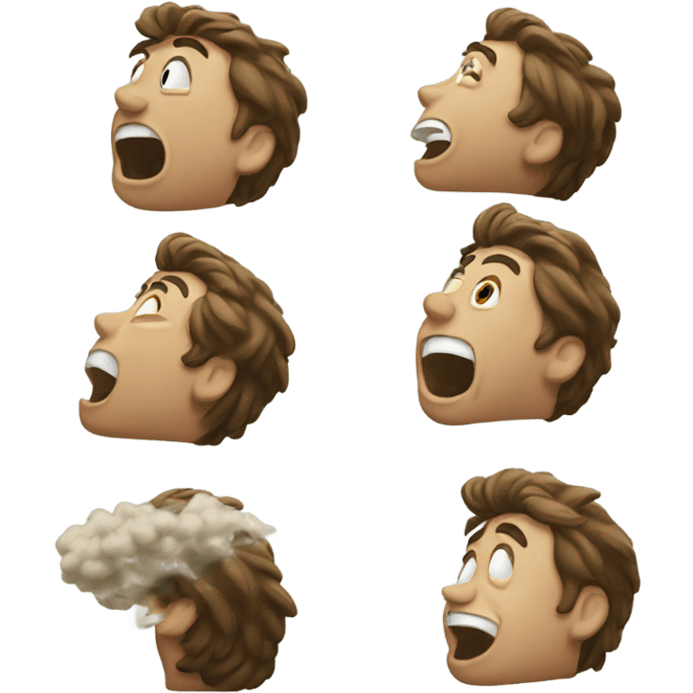 Man being blown by wind emoji