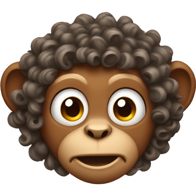 monkey with curly hair emoji