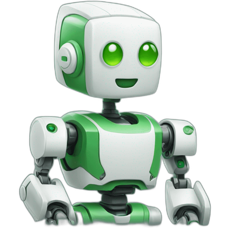 White and green robot emoji