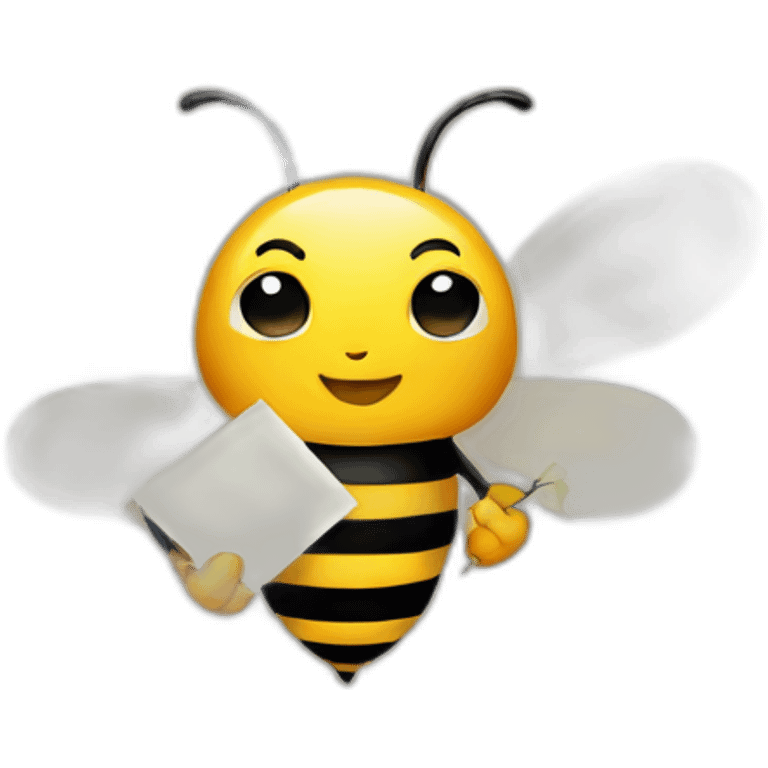 bee holding paper emoji