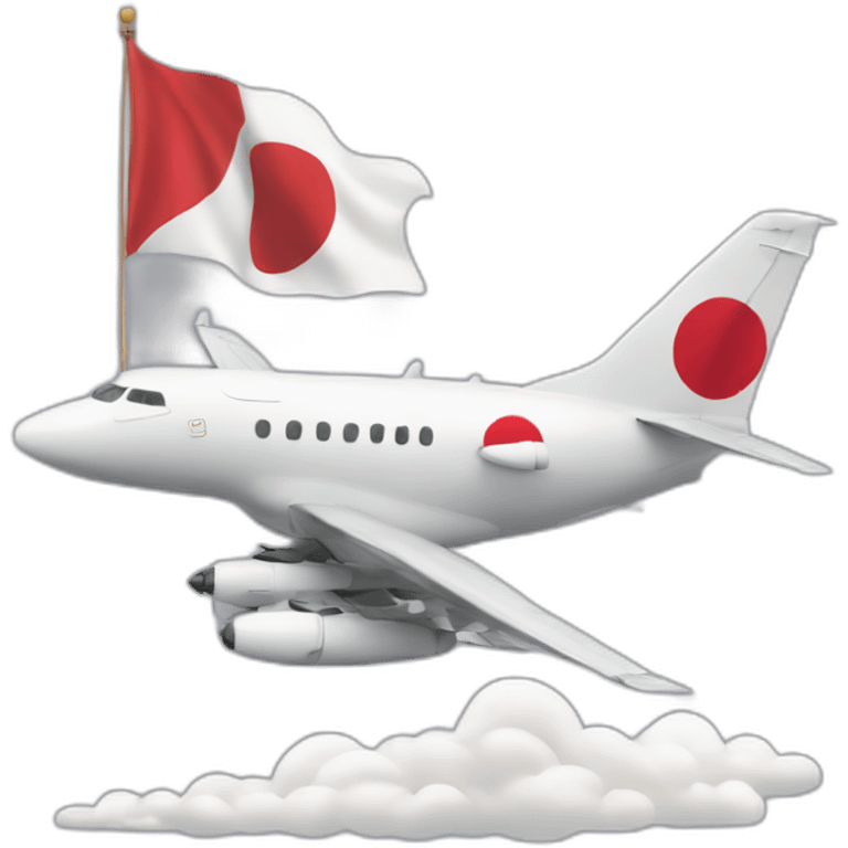 a Japanese plane followed by a banner emoji