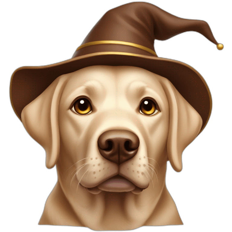 Labrador Retriver chocolate color looks like a wizard emoji