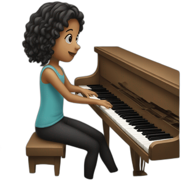 Girl playing piano emoji