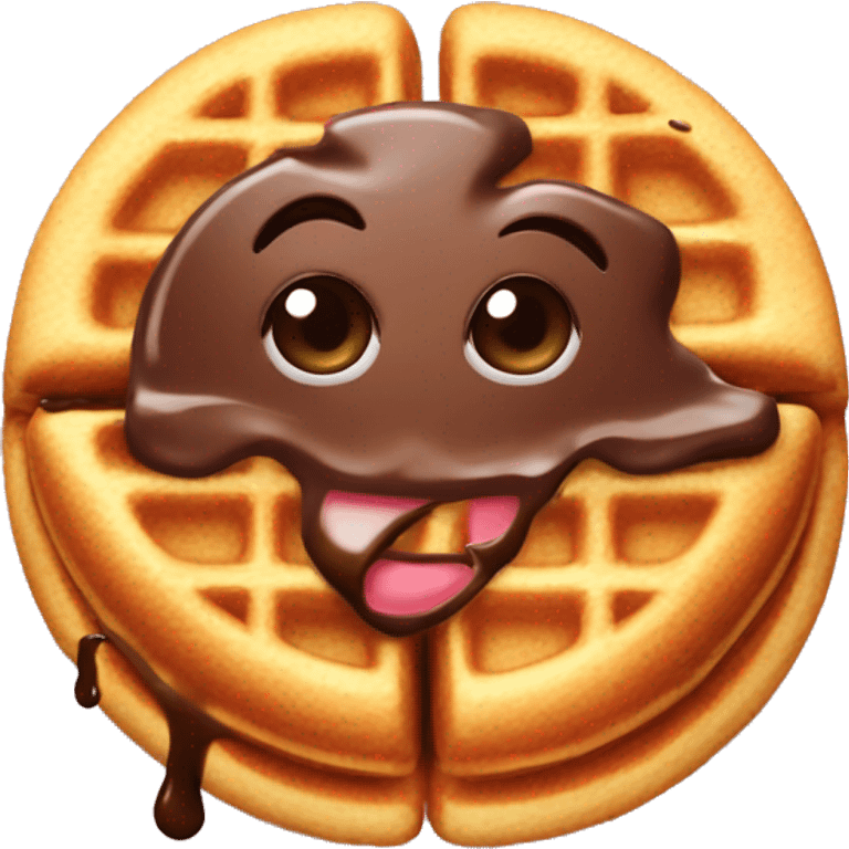 Waffle with chocolate  emoji