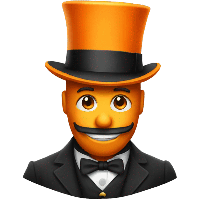 Orange tophat emoji