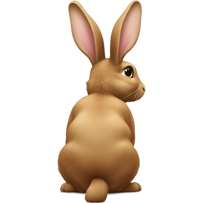 Realistic back of bunny rabbit. emoji