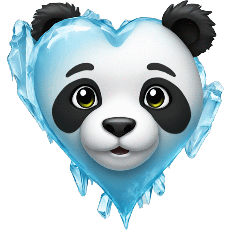 Ice heart panda emoji