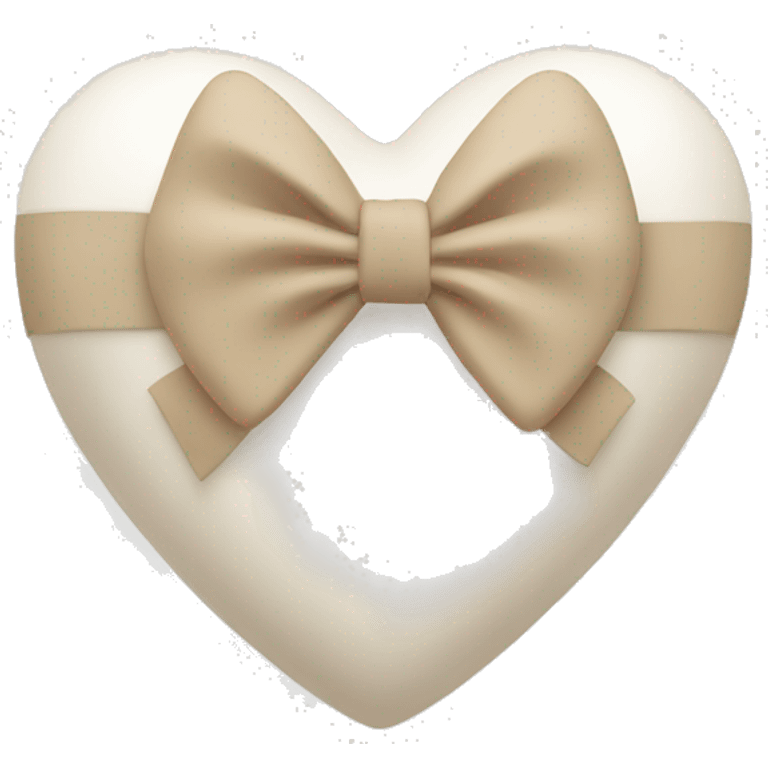 white heart with beige bow emoji