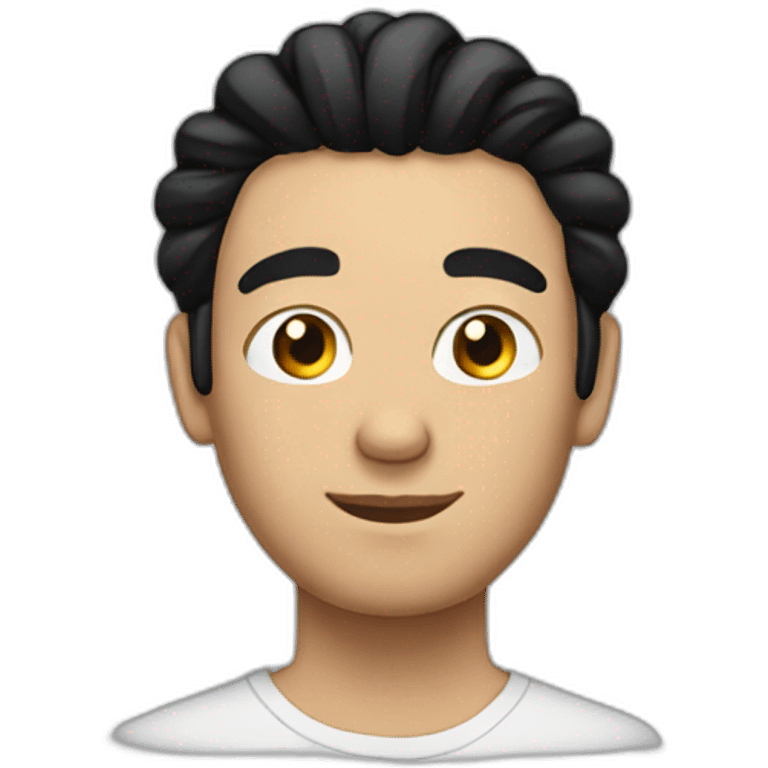 white guy with black hair in a man bun emoji