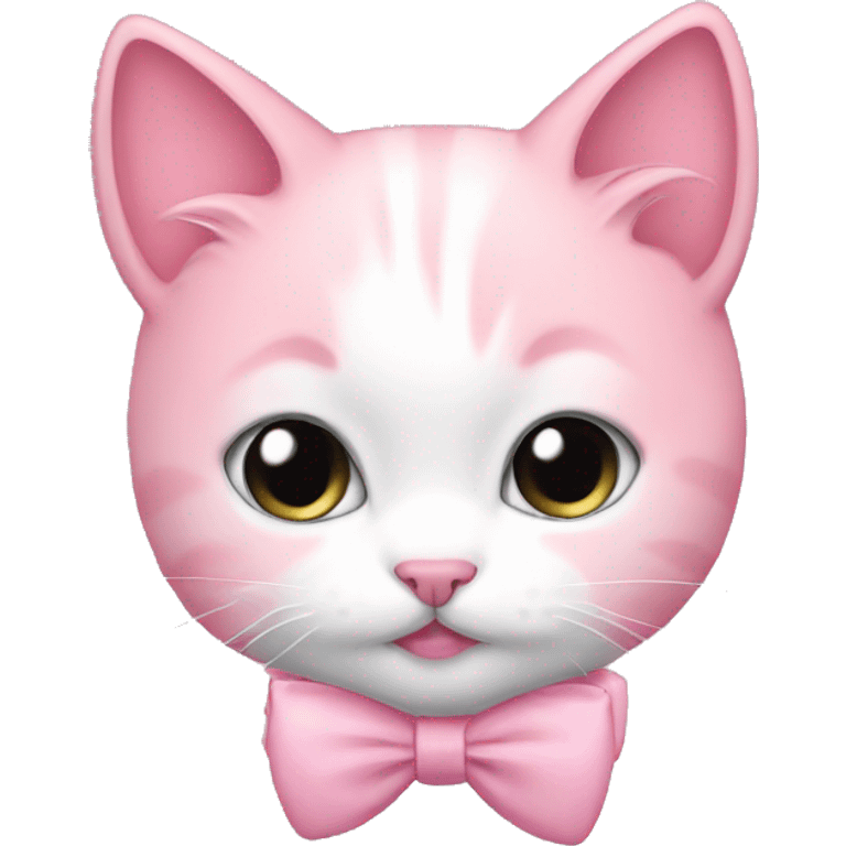 pink kitten with white bow  emoji