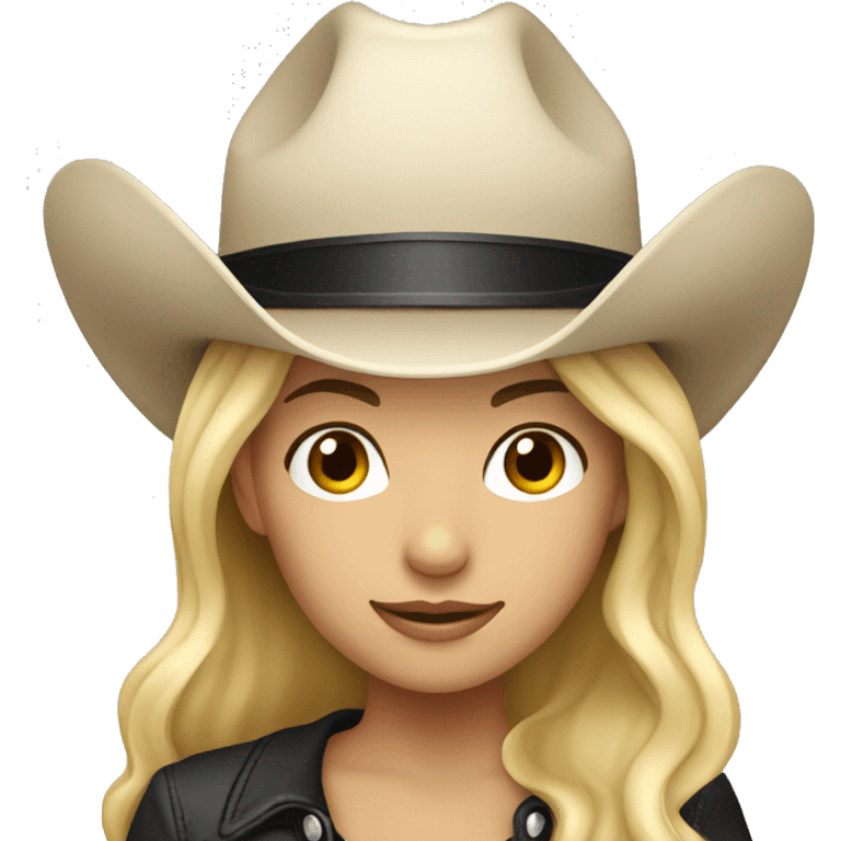 Create blond girl with black cowboy hat emoji