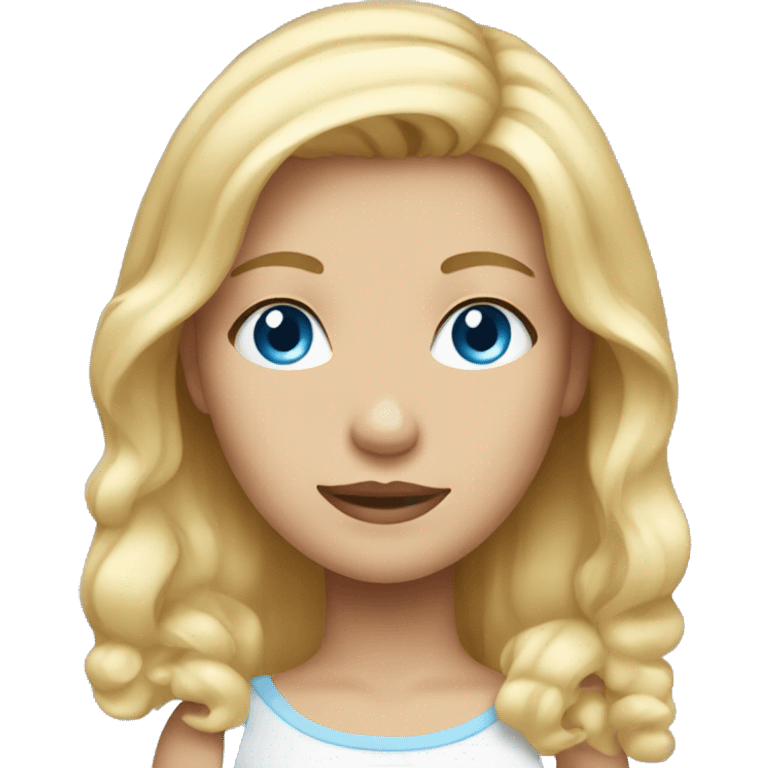 girl with blonde hair and blue eyes emoji