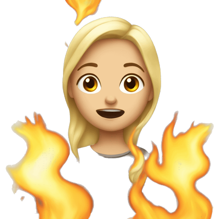 Blonde girl breathing fire  emoji