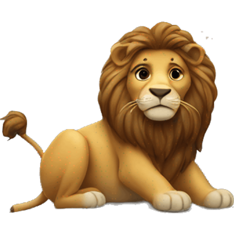 A lion on top of a rock emoji