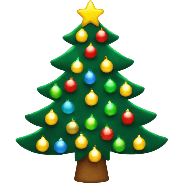 Christmas tree with lights on it garlands emoji