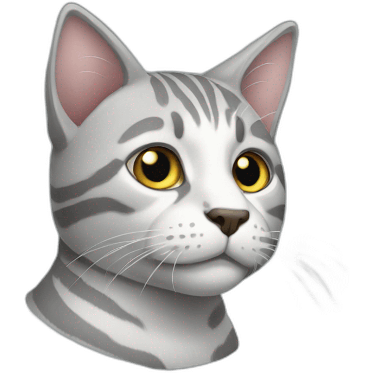 gato gris rayado emoji