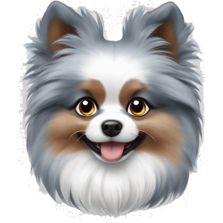 Fluffy blue Merle  Pomeranian puppy emoji