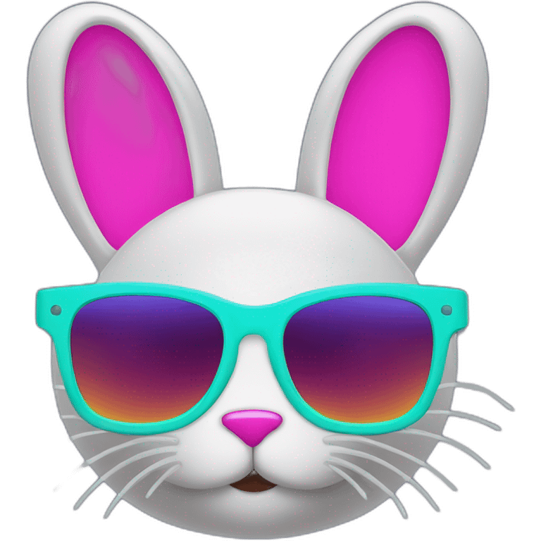 neon bunny sunglasses emoji