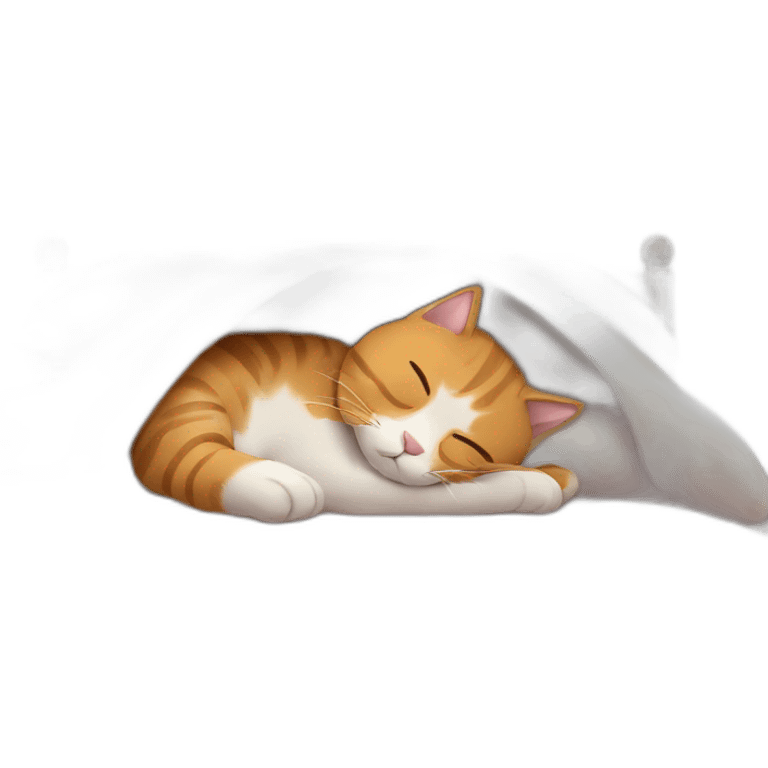 Cat sleeping in bed emoji