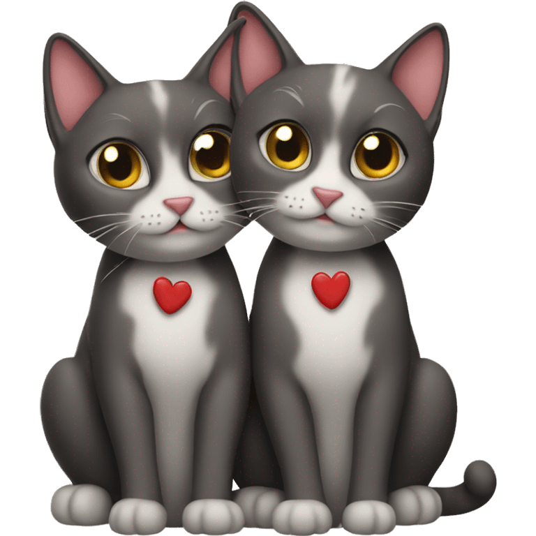 2 cats in love  emoji