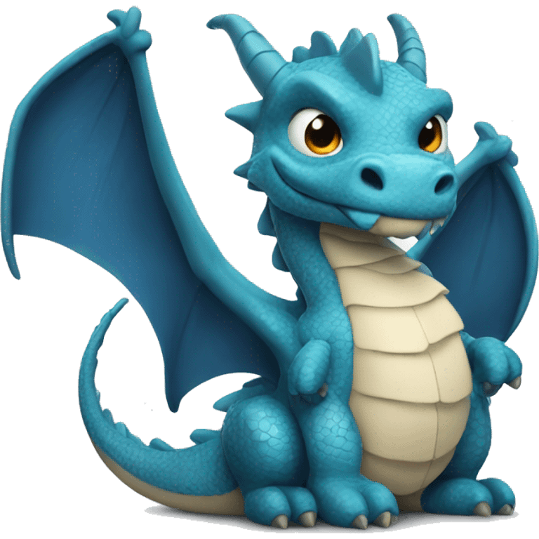 dragon azul hola emoji