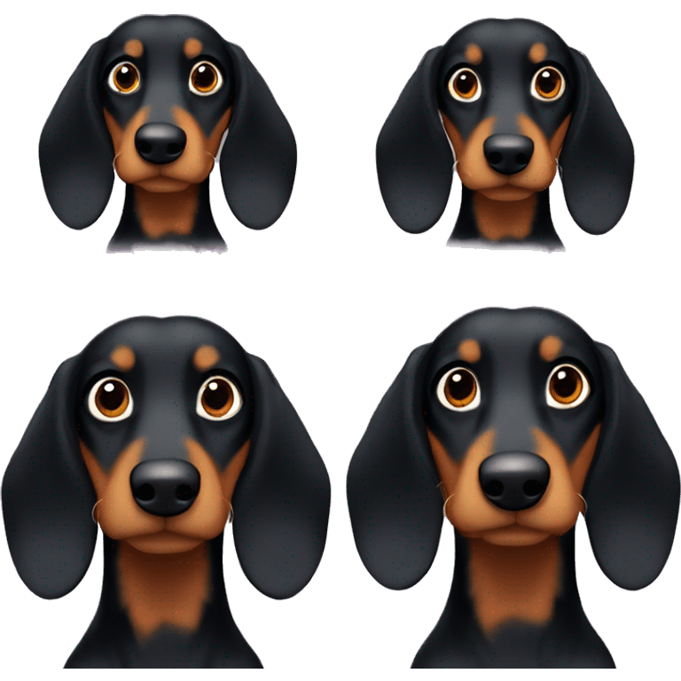 Two black long hair dachshunds together  emoji