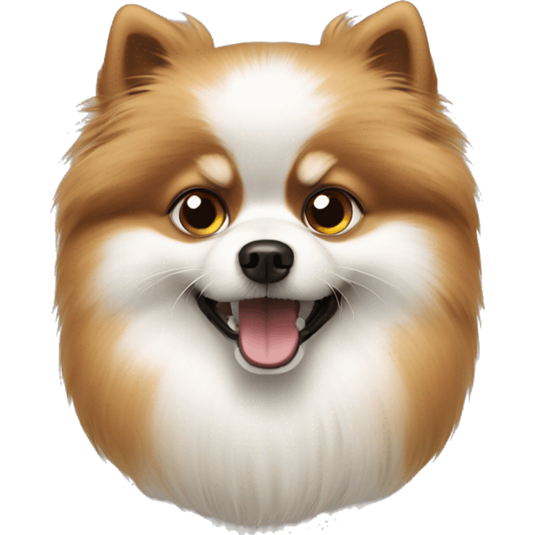 White and Brown Pomeranian. Angry emoji