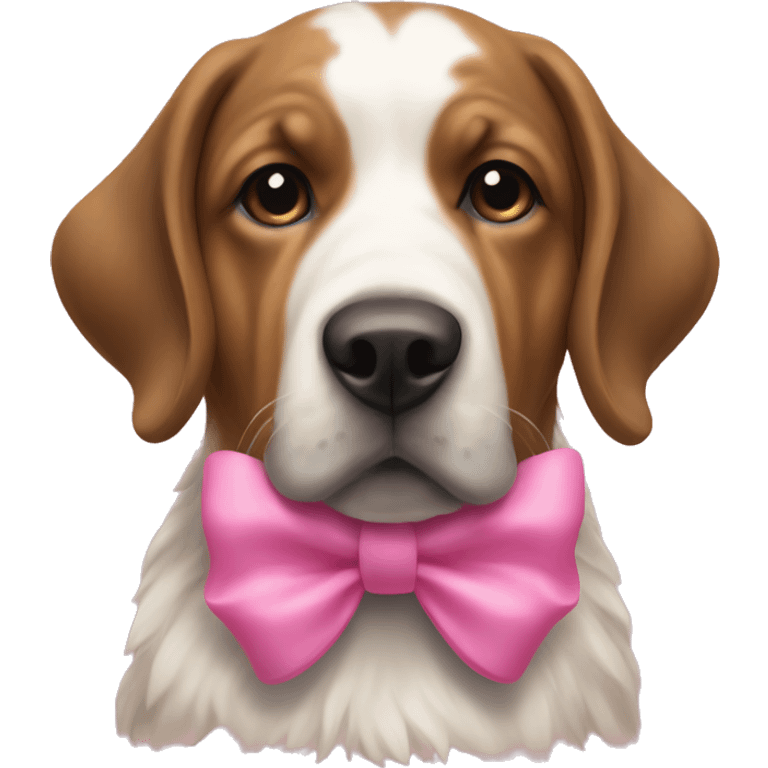 Bernie's mountain dog with pink bow emoji