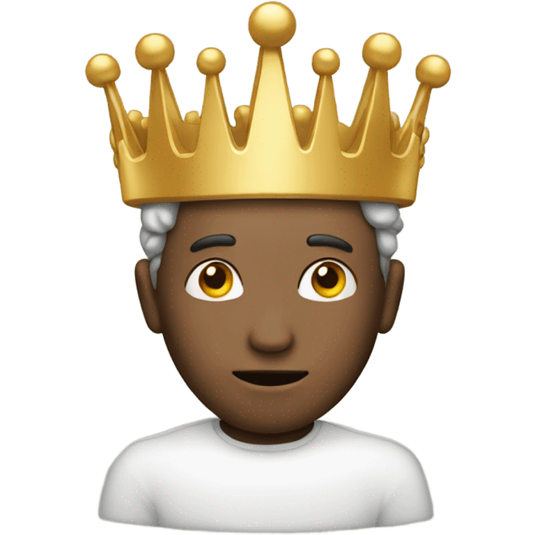 Man wearing a crown made of brain emoji