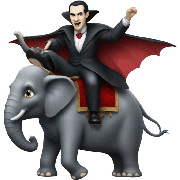 Dracula riding an elephant  emoji