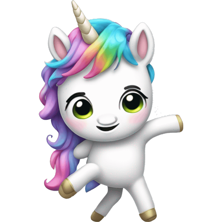 cute Unicorn dabbing gren emoji