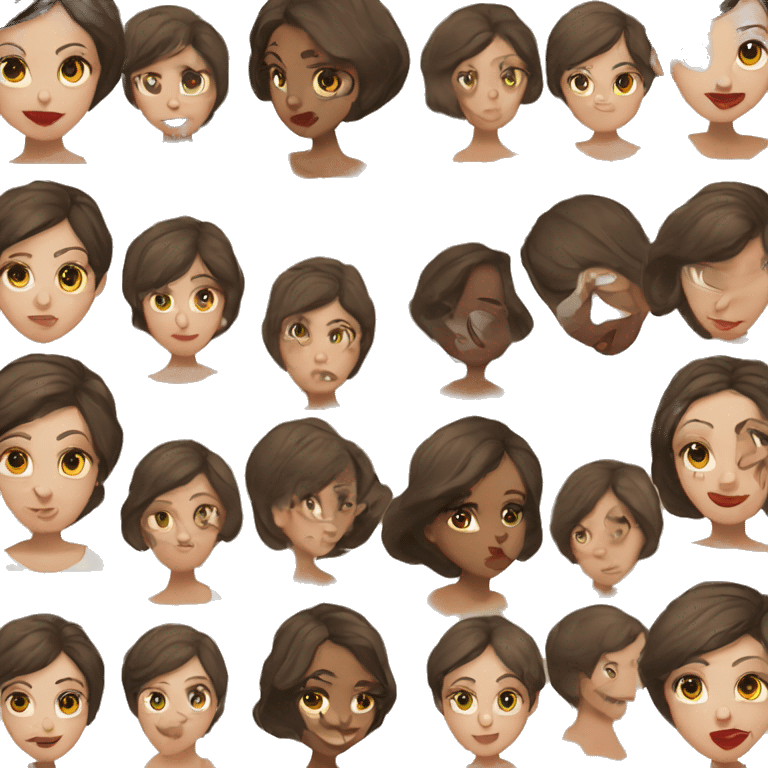 ukrainian brown eyed-woman with short dark brown hair and full lips emoji