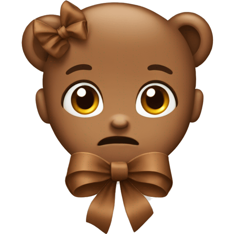 Cute brown bow emoji