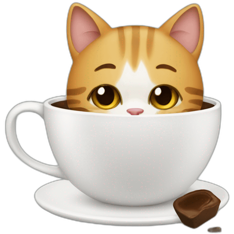 cat drinking coffe emoji