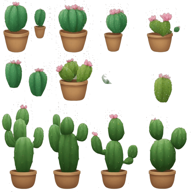 round Nopal + no pot + no flowers emoji