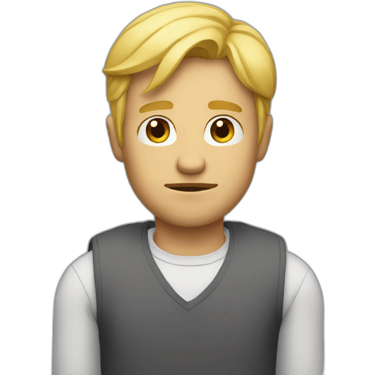 blonde man frown emoji