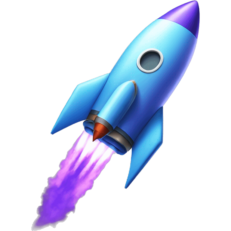 rocket with crypto solana blue and puprle colors  emoji